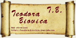 Teodora Biovica vizit kartica
